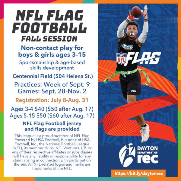 Flier promoting 2024 Flag Football. Details available below flier.