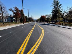 Freshly repaved Salem Avenue.