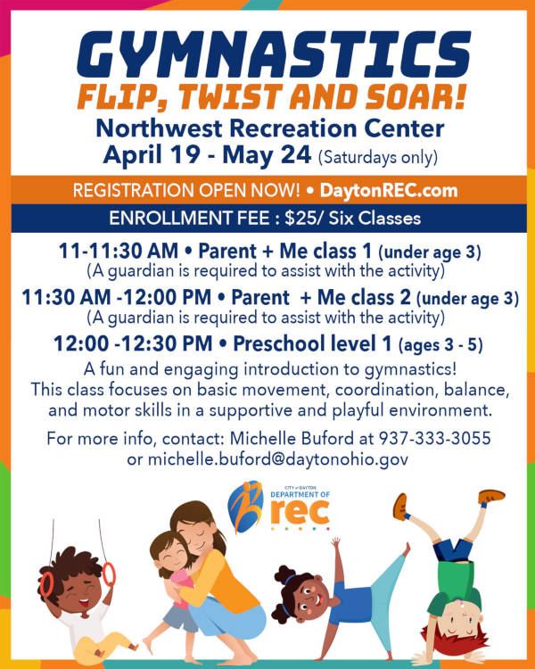 Flier promoting 2025 Gymnastic Classes. Text version available below.